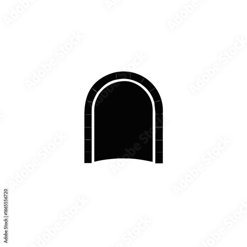 Flat tunnel vector icon isolated on white background. Entrance illustration.
