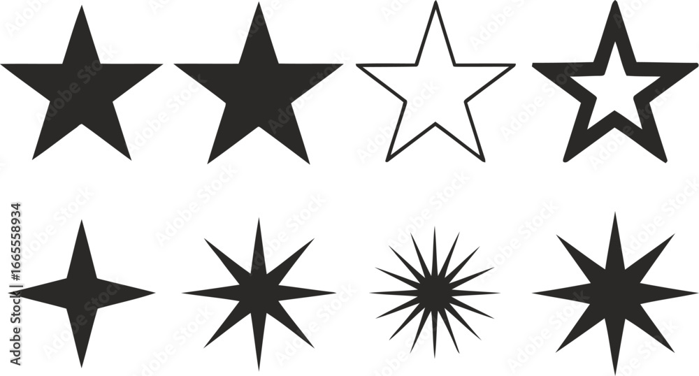 Assorted Star Shape Collection A Variety of Five Pointed, Four Pointed, Hollow, and Multi Pointed Star Shape Designs Assorted Star Shape Collection A Variety of Five Pointed, Four Pointed, Hollow, and Multi Pointed Star Shape Designs