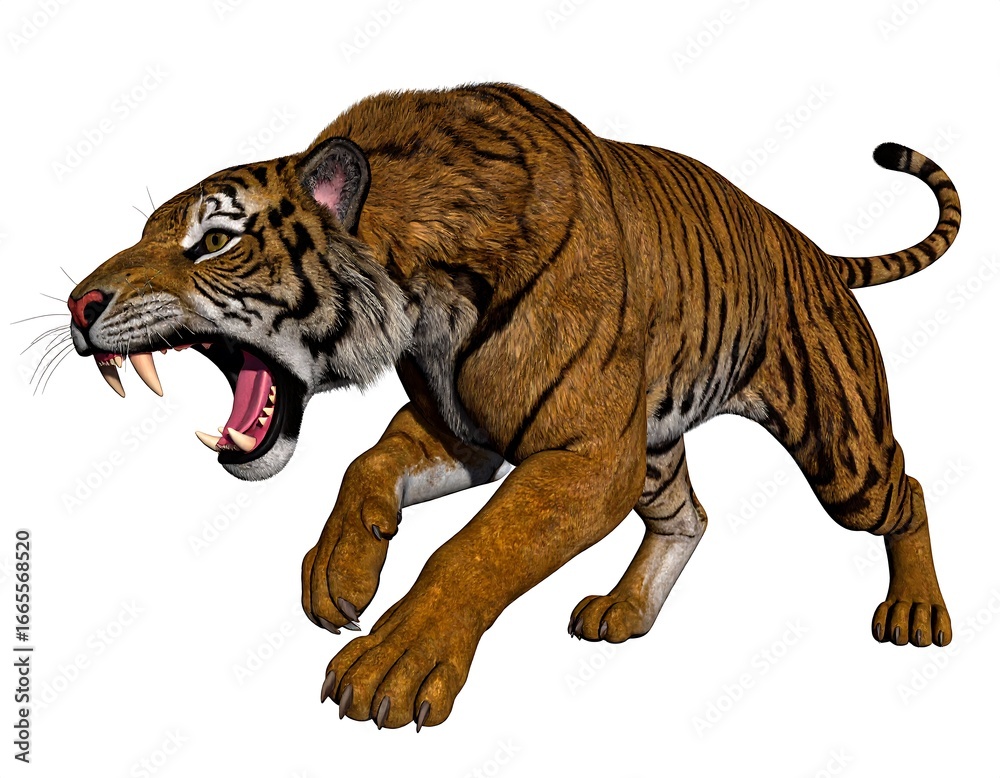 Obraz premium Fierce tiger in attacking stance