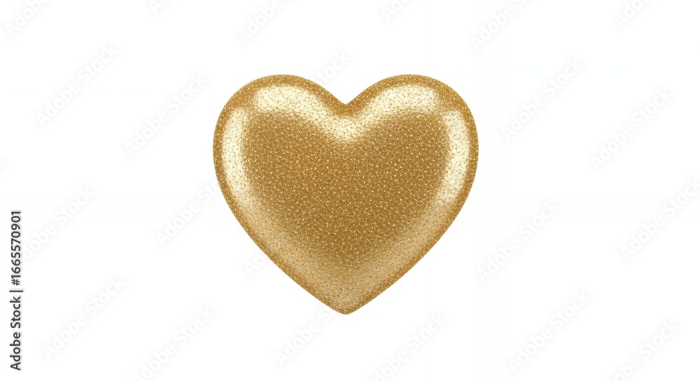 Obraz premium Gold Heart Shape Balloon Floating Isolated on White Background for Celebration and Romantic Events