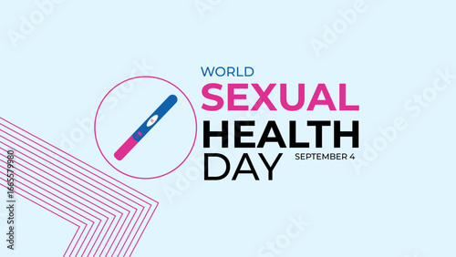 World Sexual Health Day is observed globally on September 4th every year. Promote open conversations around sexual well-being. pregnancy test symbol. Banner poster, flyer. vector illustration