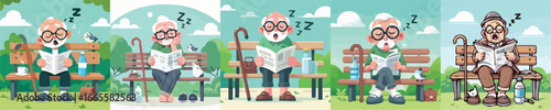 Grandpa fell asleep in the garden 2