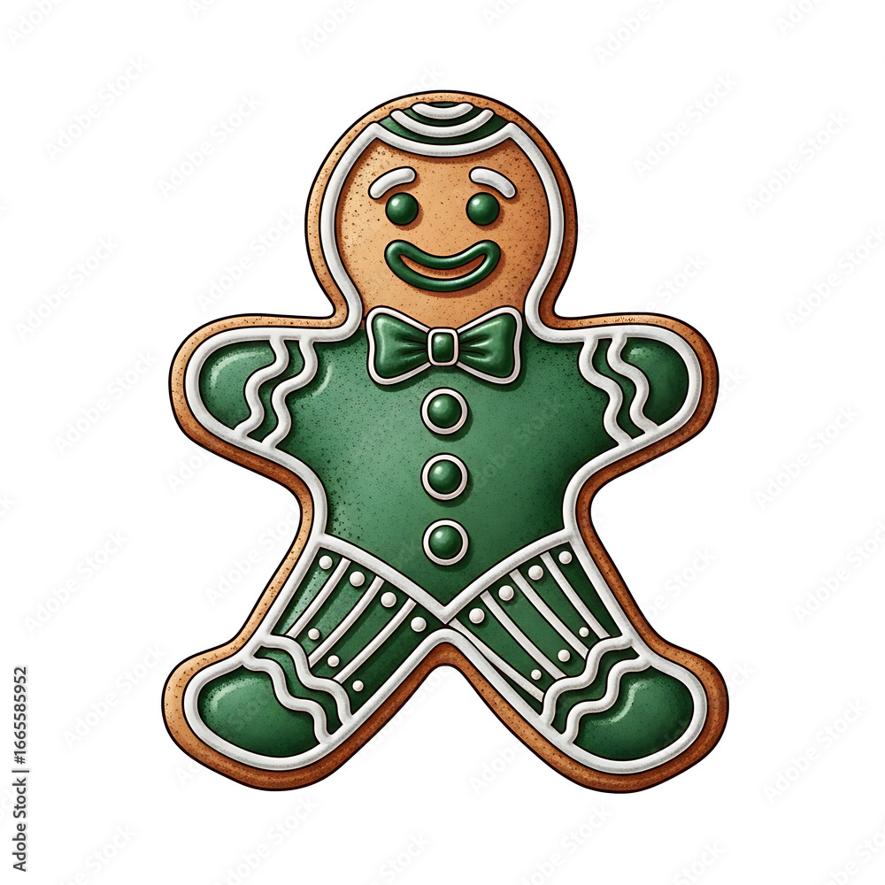 Fototapeta premium Gingerbread man cookie isolated on transparent background