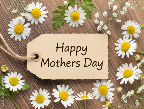 Natural Label with Happy Mothers Day. generative ai