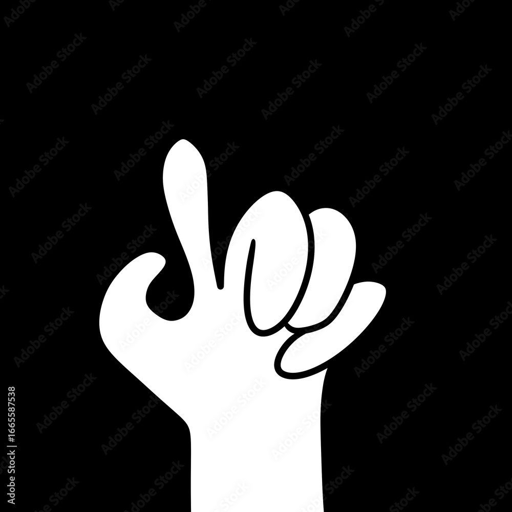 Fototapeta premium hand gesture icon on black