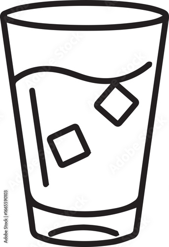 Refreshing glass of sparkling water with ice cubes, quench your thirst with a simple, clean drink perfect for health and wellness promotions