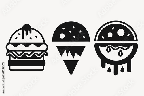 Easter egg vector icon set with cartoon holiday decoration and cake illustration