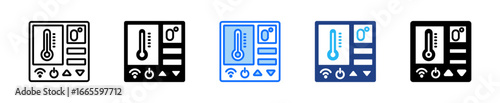 Smart Thermostat Icon Set Multiple Style Collection