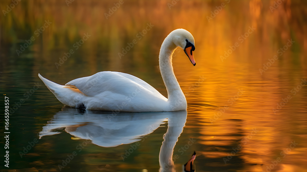 Fototapeta premium swan on the lake