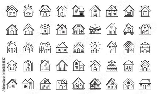 Home Icon Set home Minimal Line Icons for UI UX Apps and Websites, Home Icon design line art icon