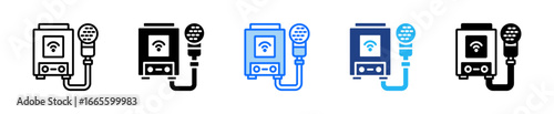 Smart Water Heater Icon Set Multiple Style Collection