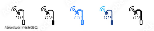 Smart Shower Icon Set Multiple Style Collection