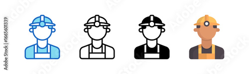 Miner Multiple Style Icon Set Collection. 