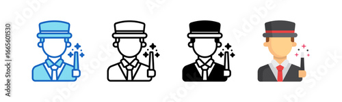 Magician Multiple Style Icon Set Collection. 