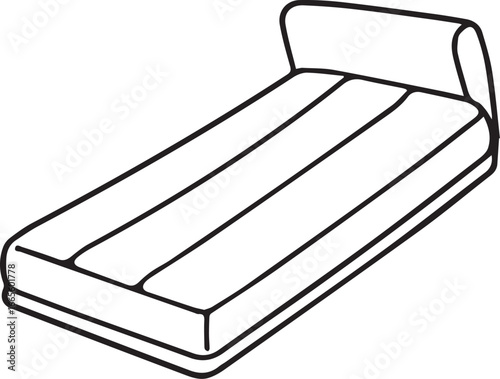 Relaxation awaits with this simple inflatable mattress illustration, perfect for summer vacations, camping trips, or a cozy guest bed solution