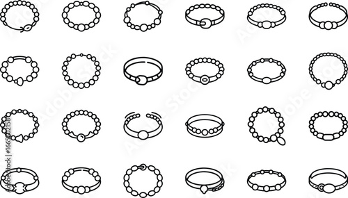 Collection of outline bracelets with various bead designs and clasps jewelry accessory
