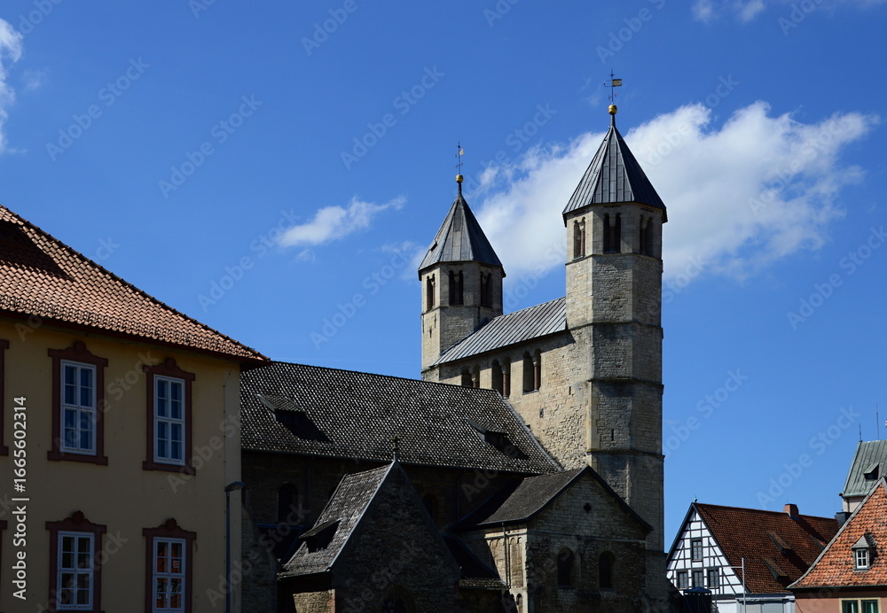 Fototapeta premium Historical Abbey in the Old Town of Bad Gandersheim, Lower Saxony