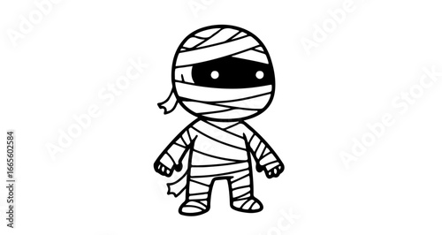 Halloween cartoon mummy character illustration for halloween themed designs and spooky season vector graphics artwork vector