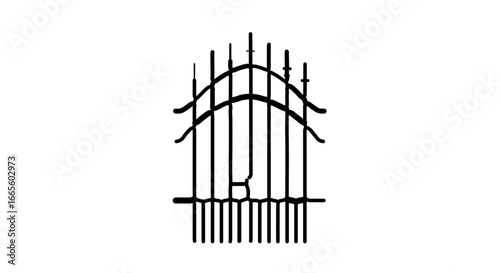Halloween abstract black and white line art illustration of a weaving loom design for textile and fabric concepts vector