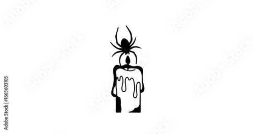 Halloween halloween spider on candle vector illustration spooky halloween decoration halloween clip art halloween design element vector