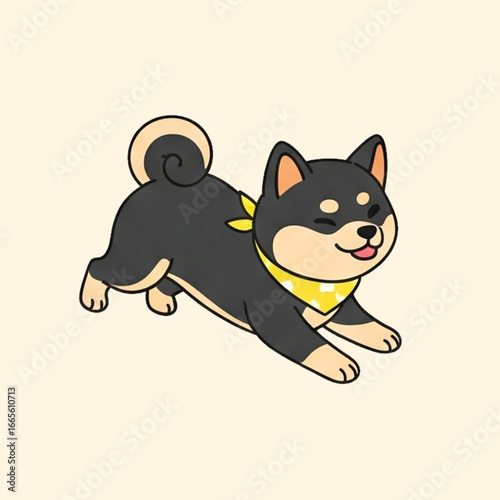 black shiba inu illustration