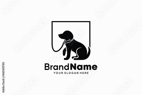 Dog Pet Care Silhouette Logo