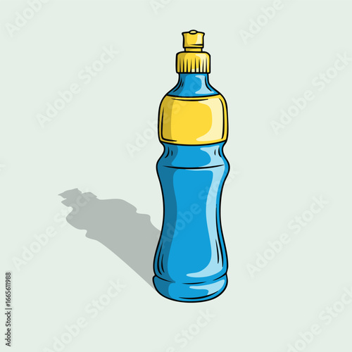 Blue Isotonic Drink Bottle Illustration for Sports Hydration Energy and Fitness Concept