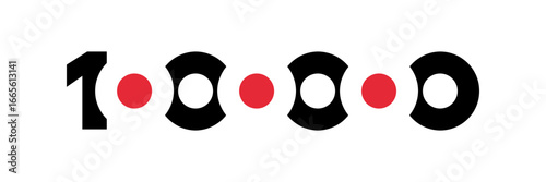 number 1000000 symbol, one million icon