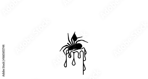 Halloween creepy halloween spider dripping black ink vector illustration design for tattoo and graphic design use vector