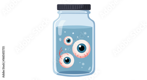 Halloween eyeballs in a jar halloween decoration spooky halloween prop creepy halloween decor halloween illustration art vector