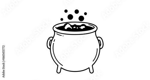 Halloween halloween cauldron vector illustration boiling potion for witchcraft brew spooky october celebration design vector