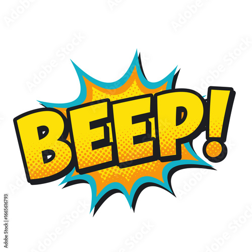 Comic Book Style "Beep!" Exclamation