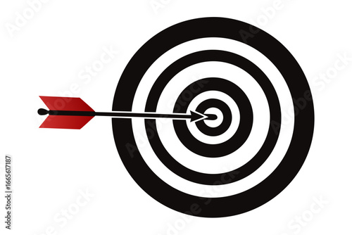 Target with arrow hitting the bullseye illustration for success and accuracy