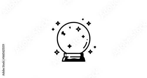 Halloween crystal ball divination magic illustration fortune teller future prediction mystical sphere spiritual insight tool vector