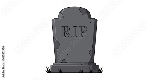 Halloween cartoon graveyard tombstone rip illustration for halloween or funeral memorial design concept image vector vector