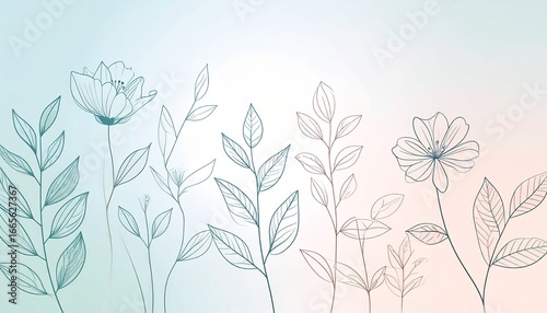 Contemporary Botanical Line Art