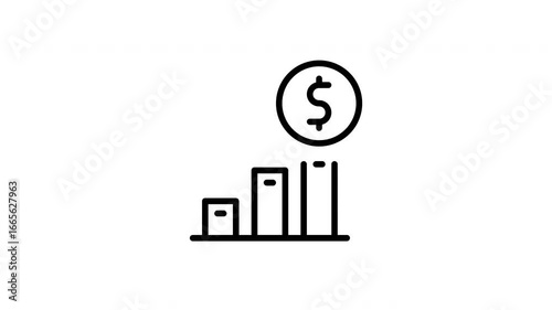 icon line motion graphic shares