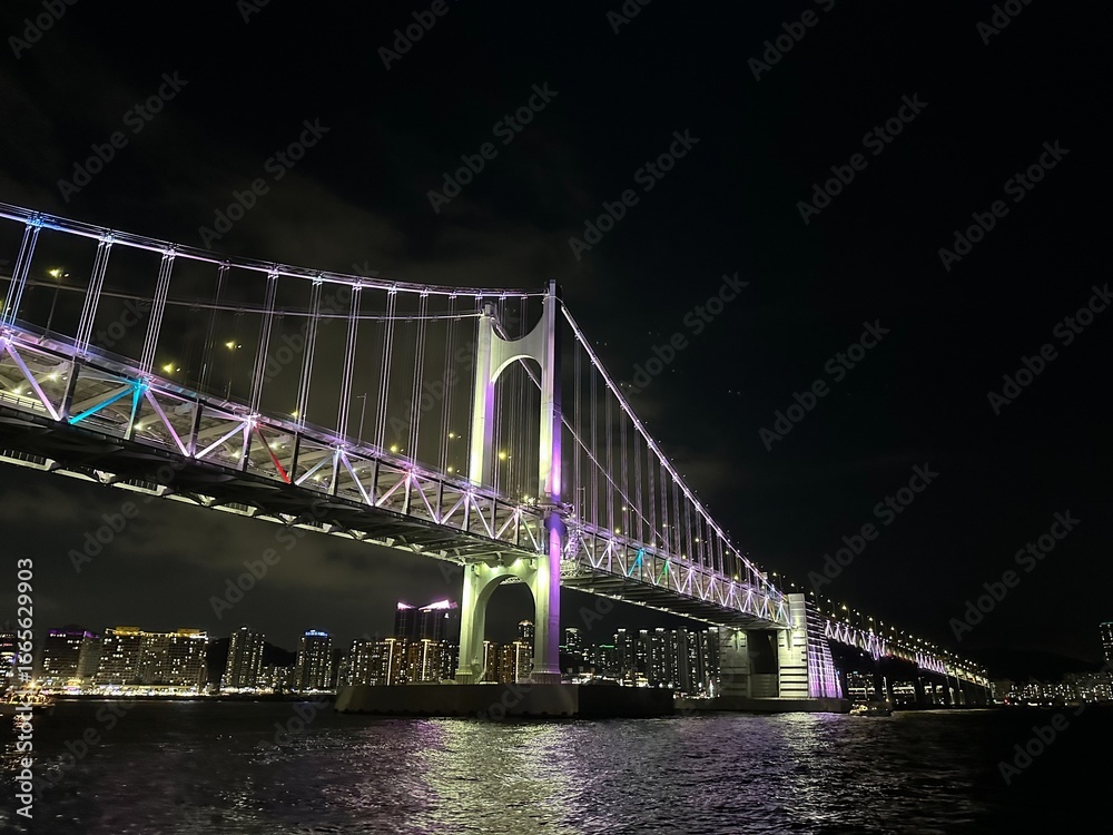 Fototapeta premium Night View of Gwangan Bridge in Busan, Korea