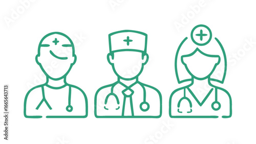 Healthcare professionals doctors and nurses medical staff team vector illustration design for hospitals and clinics