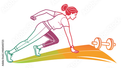 Woman fitness workout training exercise dumbbell gym healthy lifestyle active sport motivation concept