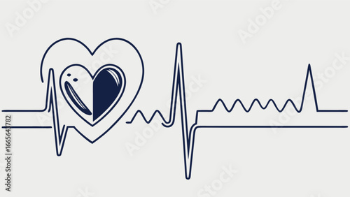 Heartbeat ekg line vector illustration for medical health concept and cardiology symbol design element art