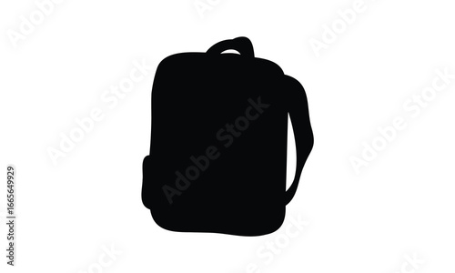 Backpack vector silhouette, Forestry backpack black silhouette vector illustration