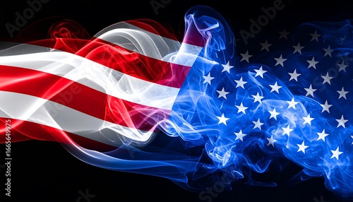 USA Flag Smoke Art.