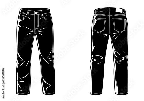 Stylish Black Jeans Design Showcase for Fashion Enthusiasts in Graphic Format