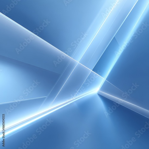An abstract blue background featuring light shining geometric lines  creating a modern and sleek digital design.