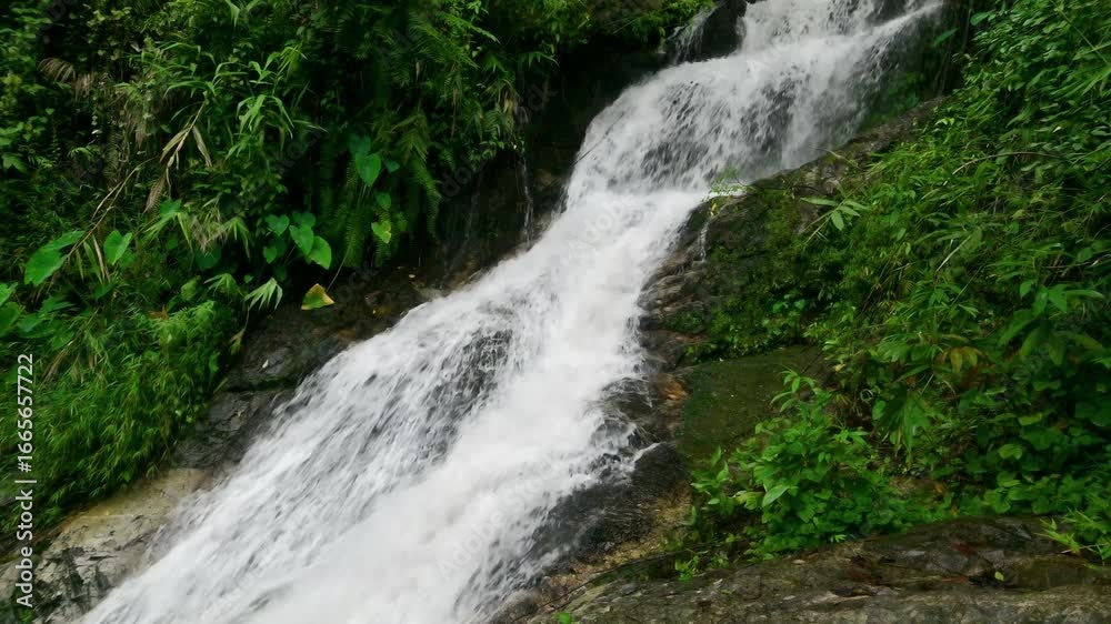 Serene Kaew Waterfall Surrounded by Lush Greenery in Chiang Mai Serene Kaew Waterfall Surrounded by Lush Greenery in Chiang Mai