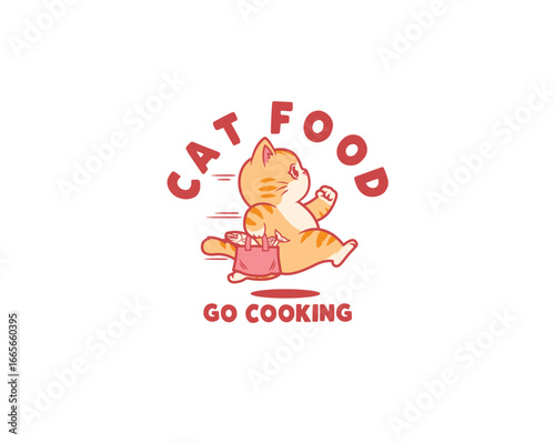 cat food go cooking illustration
