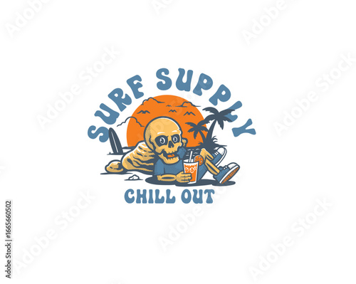 surf supply chill out illustration