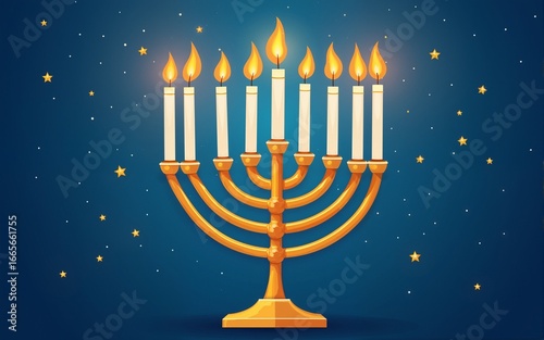 Happy Hanukkah, Jewish Holiday Background. Vector Illustration. Hanukkah is the name of the Jewish holiday. High quality
