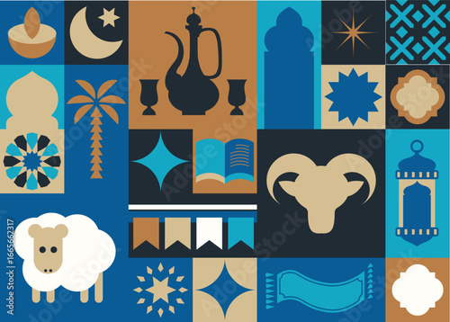 Eid Celebration Cultural Patch Vector